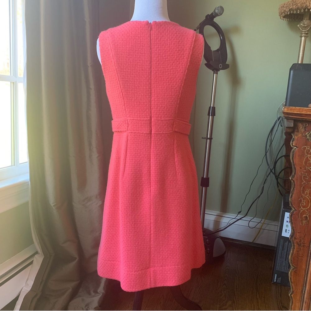 Shoshanna Angela? Tweed Shift Dress Sz 4 in Coral 60s Retro Vibe Perfect Conditi - Picture 3 of 4